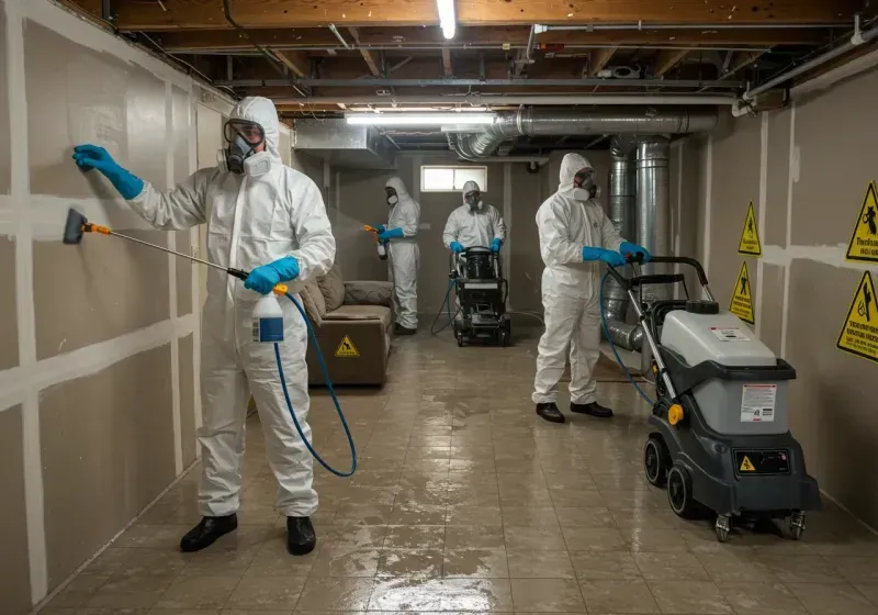 Basement Moisture Removal and Structural Drying process in Tarentum, PA